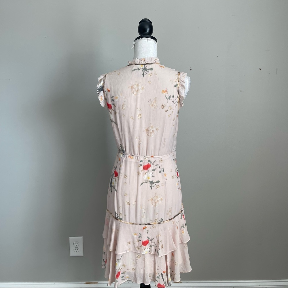 ALLSAINTS | Ari Kora Dusty Pink Floral Print Wrap Dress Sz 4 - Picture 9 of 11